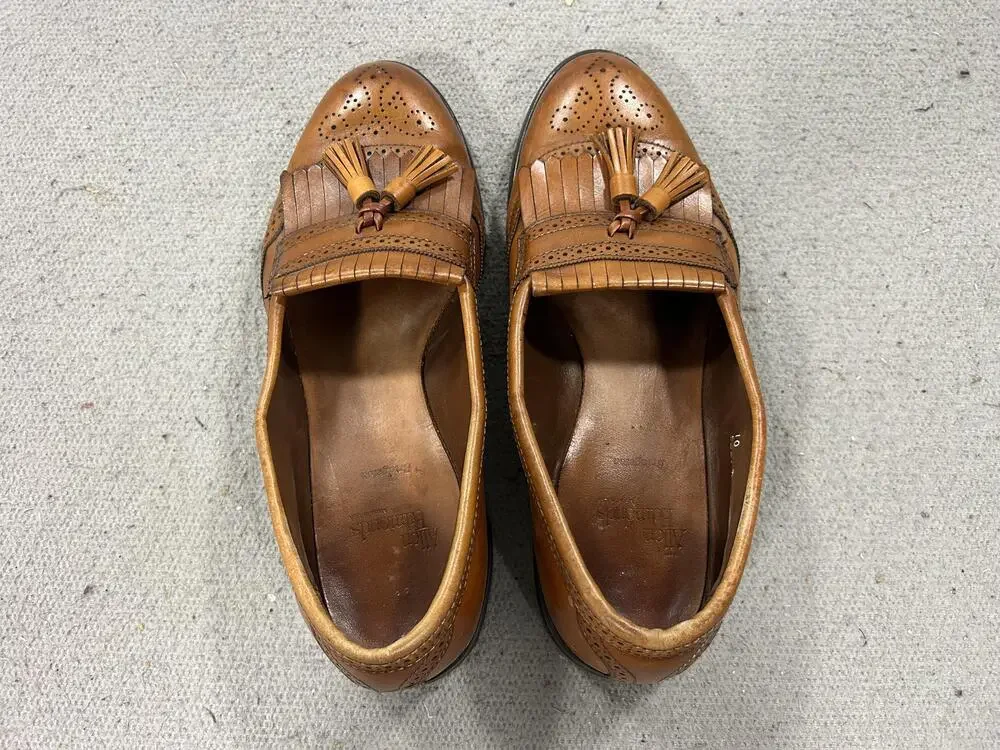 Allen Edmonds Bridgeton Shoes Mens Size 10 Brown Leather Tassel Loafers Wingtip